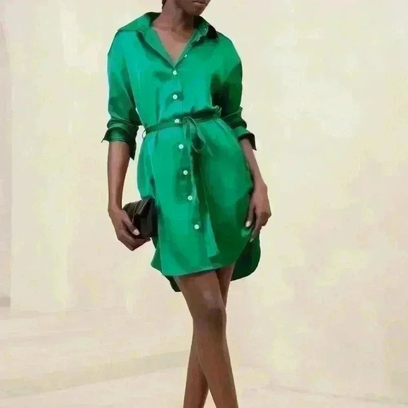 Banana Republic SATIN MINI SHIRTDRESS - Picture 1 of 4